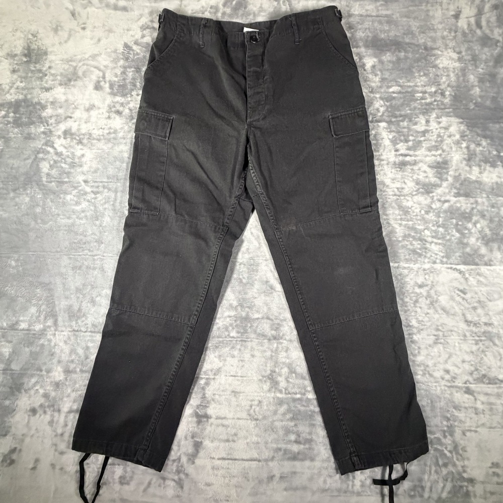 Proper Pants Men's 36x30 Black Paratrooper Cargo 90's Combat Double Knee Baggy